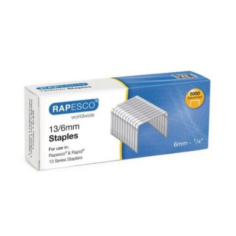 Zszywki do tackera Rapesco 13/6mm, 5000 sztuk